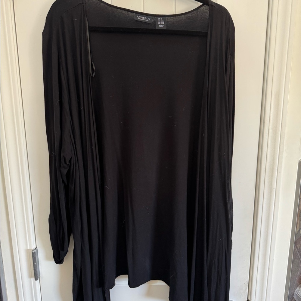 Jones & Co Black Open Front Cardigan